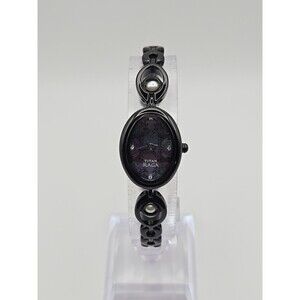 Titan Raga 2511NAB Womens MOP Dial Black Oval Bracelet Watch New Battery Dainty